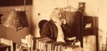 Henry Wadsworth Longfellow in his study, circa 1875.