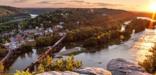 Sun beginning to set at Harpers Ferry, as seen from Maryland Heights. Photo by NPS Volunteer Buddy Secor.