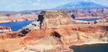 From Alstrom Point you can see Gunsight Butte, Padre Bay, and Navajo Mountain